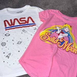 NEW!!Graphic T Bundle size large 10-12 girls